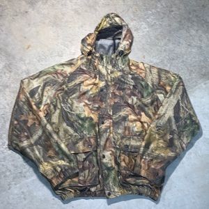 Men’s Size M Mad Dog Gear Advantage Timber Camo Mesh Lined Poly Warp Rain Gear